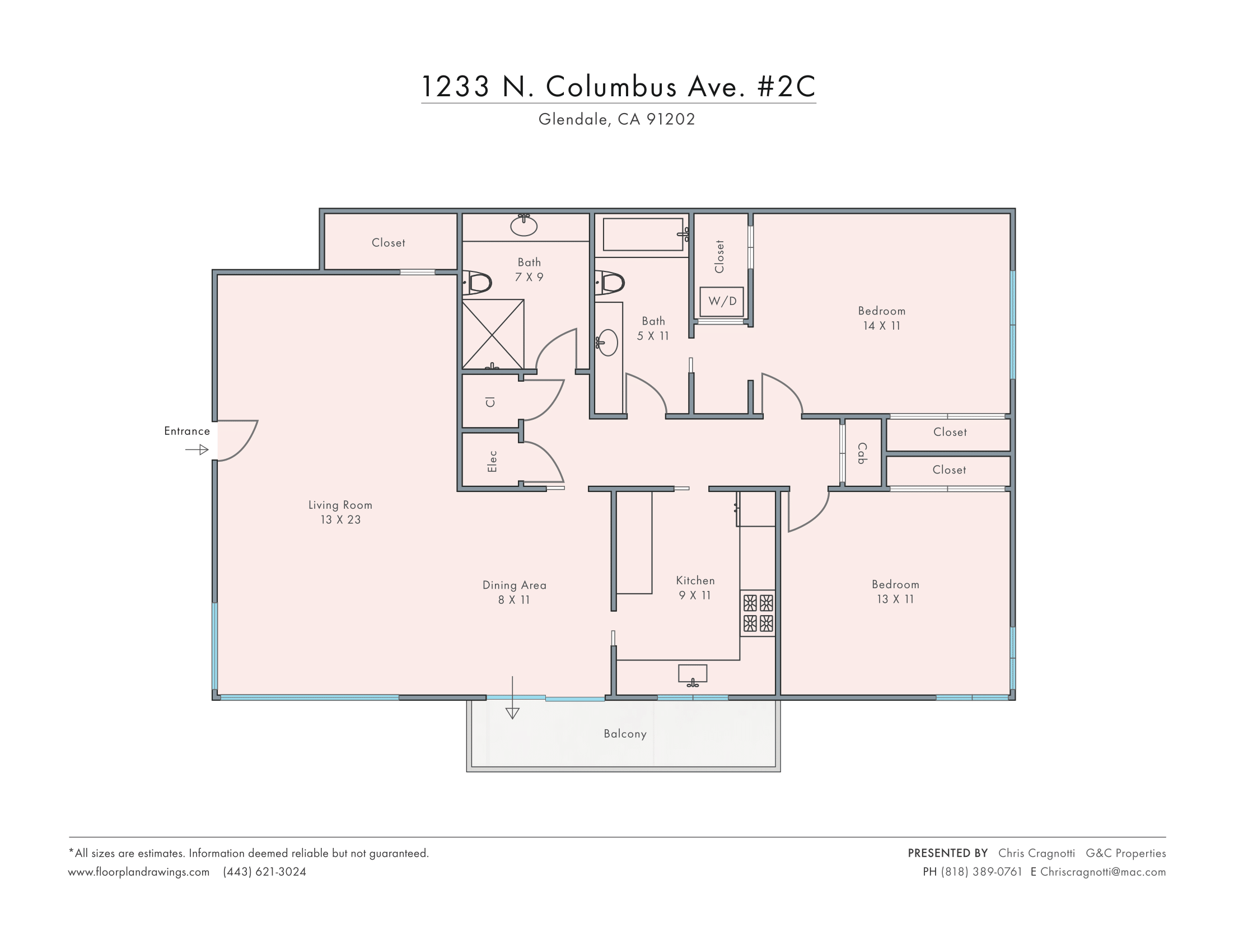 1233 N Columbus Ave Unit 2C Floorplan